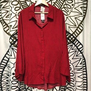 NWT Miss Lili Striped Button Down